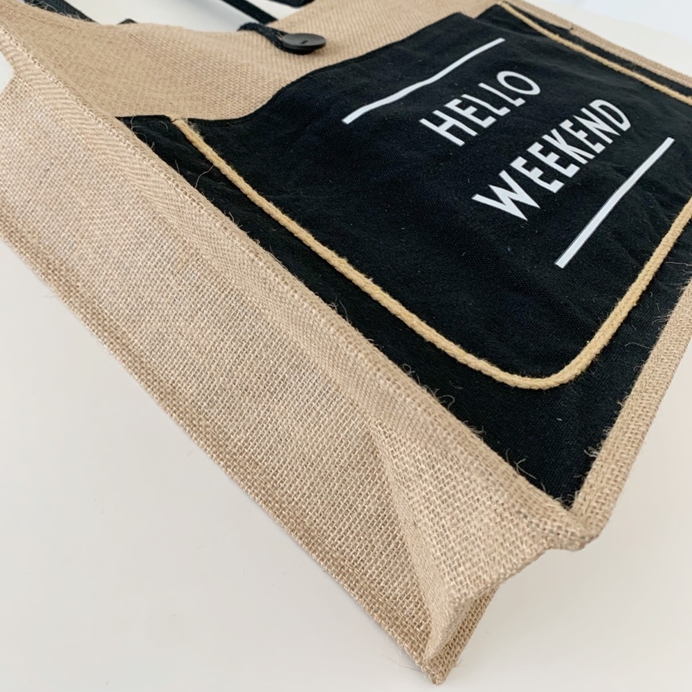 THE HELLO WEEKEND TOTE BAG - TAN - Picture 5 of 10